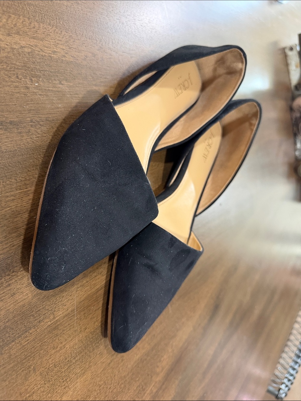 J. Crew Black Pointed D'Orsay Flats